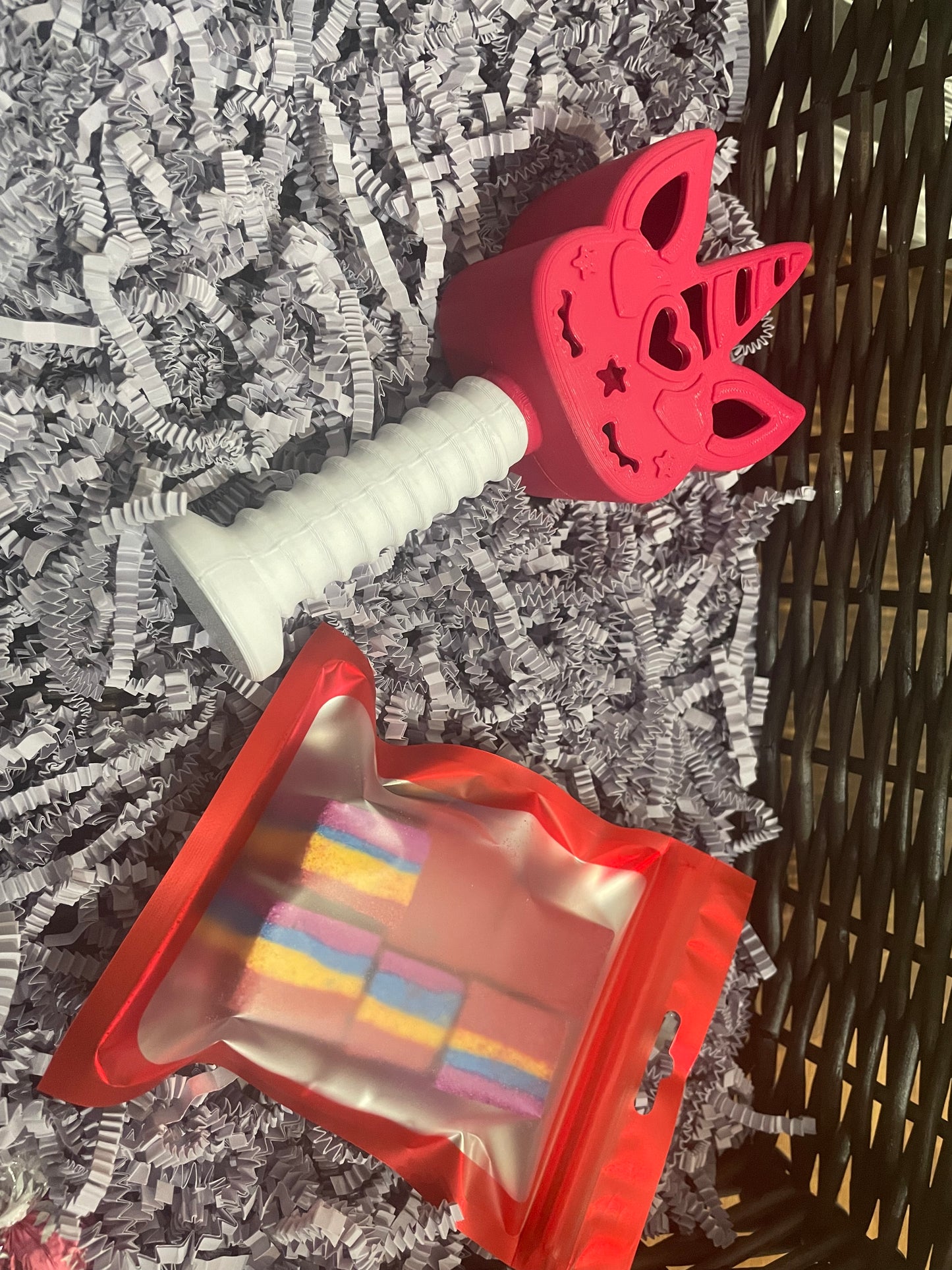 Bath wand with bath rocks