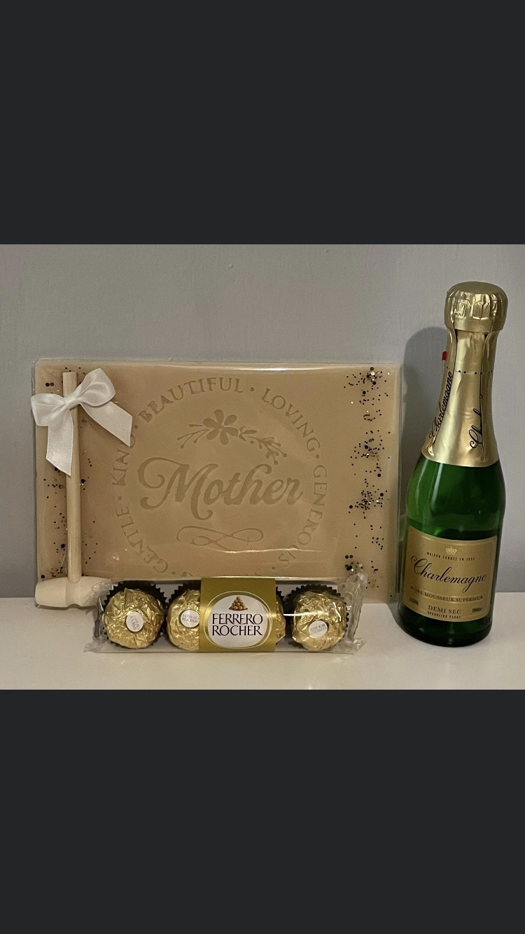 Mother’s Day slab with chocolate and champagne